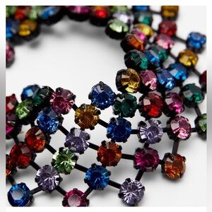 Zara Jewel Maxi Chain Belt Multicolor Gemstone Multti way